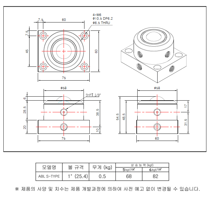 ABL-S TYPE  도면 & 치수